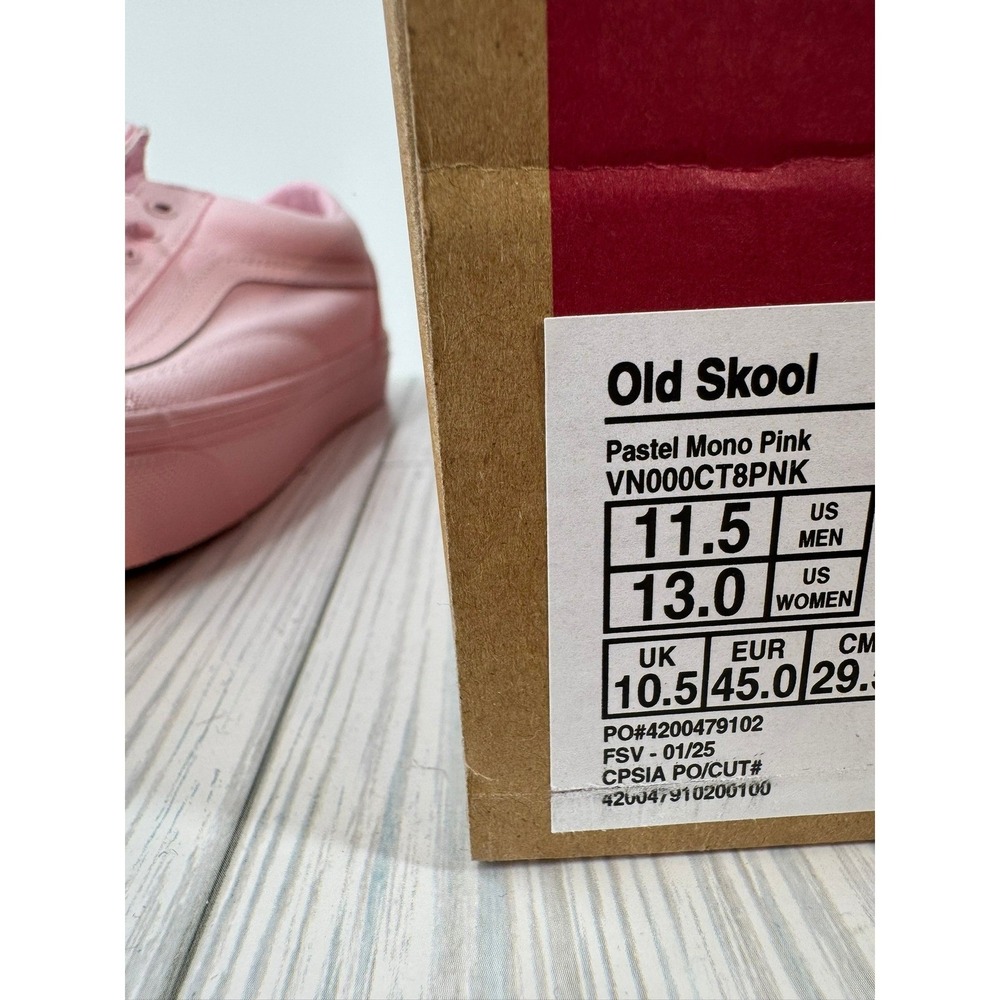 Vans Old Skool Pastel Pink Monochromatic Low Top Skate Shoes Mens 11.5 Wmns 13 - Picture 7 of 8